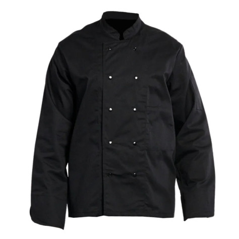 Veste De Cuisine Noire Manches Longues Pas Cher | FB Protection