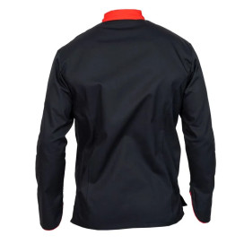 Veste de Cuisine Noire et Rouge Manches Longues PBV | FB Protection