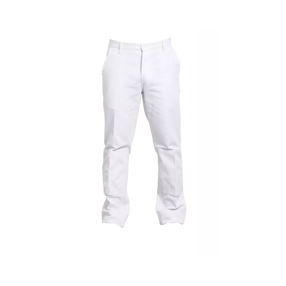 Pantalon Peintre Blanc 100% Coton avec Genouillères | FB Protection