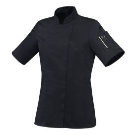 Veste de cuisine femme manches courtes noire ou blanche