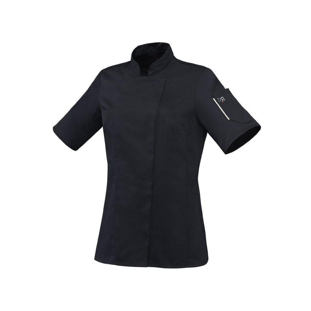 Veste de cuisine femme manches courtes noire ou blanche