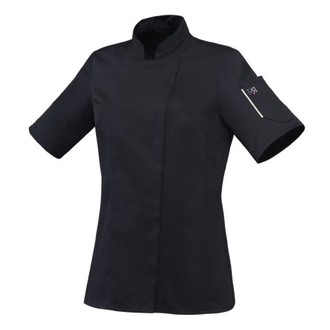 Veste de cuisine femme manches courtes noire ou blanche