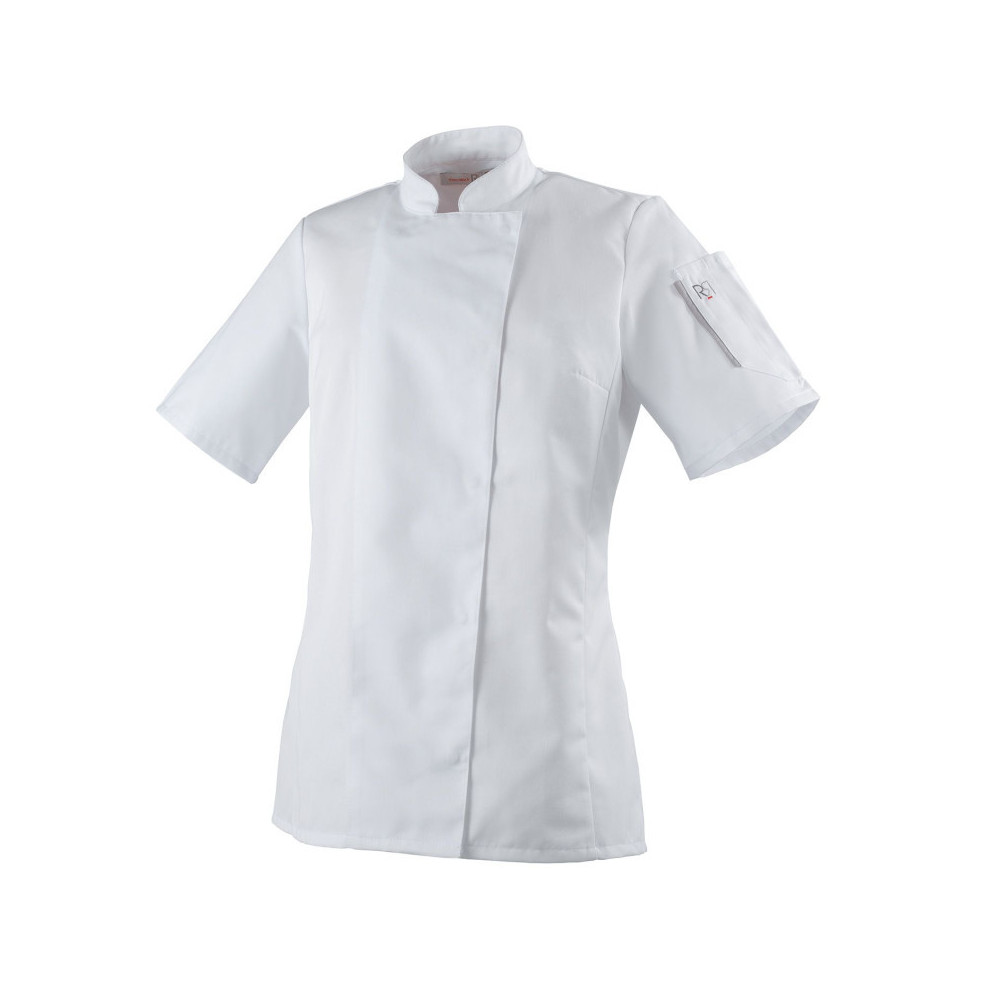 Veste de cuisine femme manches courtes noire ou blanche