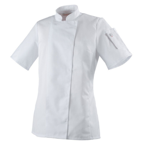 Veste de cuisine femme manches courtes noire ou blanche