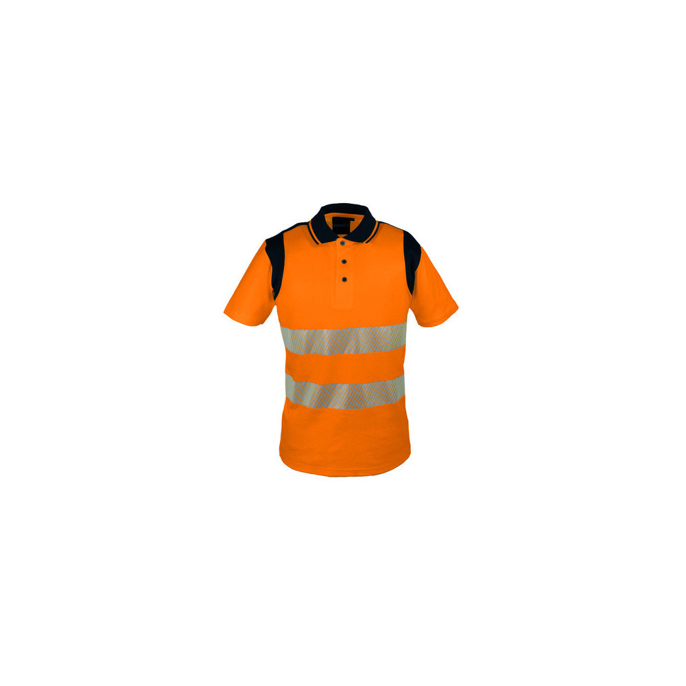 POLO DE TRAVAIL HAUTE VISIBILITE BANDES SEGMENTEES 