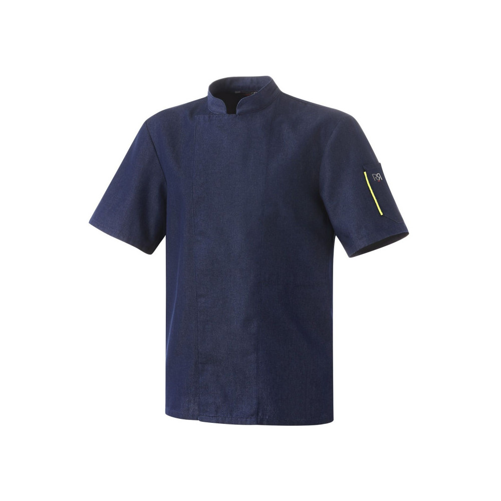 Veste de cuisine Robur tissu Denim Jean Modèle Nero - levetementdetravail