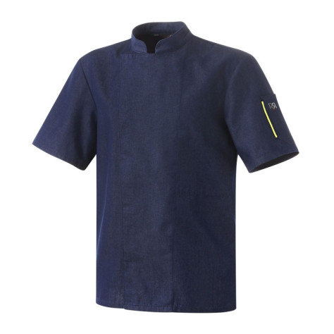 Veste de cuisine Robur tissu Denim Jean Modèle Nero - levetementdetravail