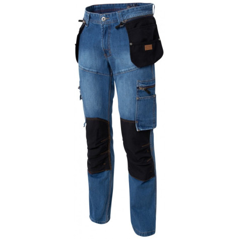 Pantalon de travail jeans Molinel avec poches outils Holster - levetementdetravail