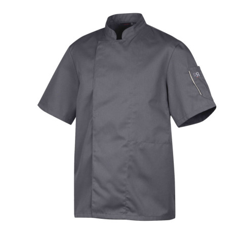Blouse Cuisine Grise Robur Nero Manches Courtes Mixte | FB Protection