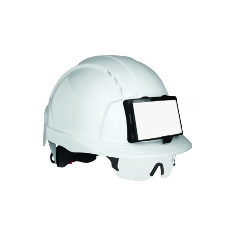 Casque de chantier JSP avec lunettes et porte-badge - levetementdetravail